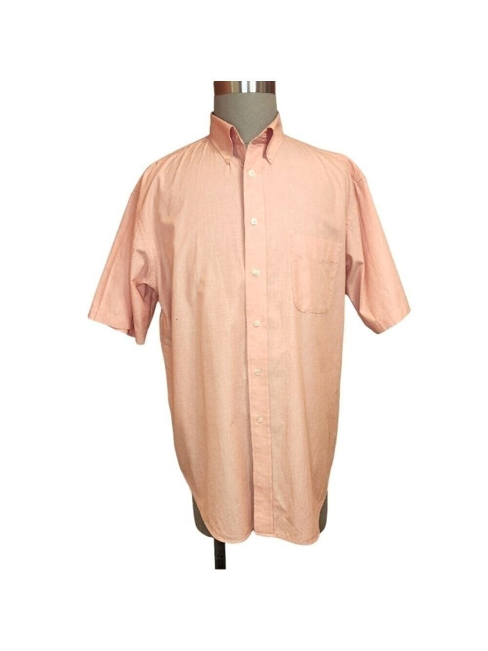 Roundtree & Yorke Orange Short Sleeve Button Down Shirt XL